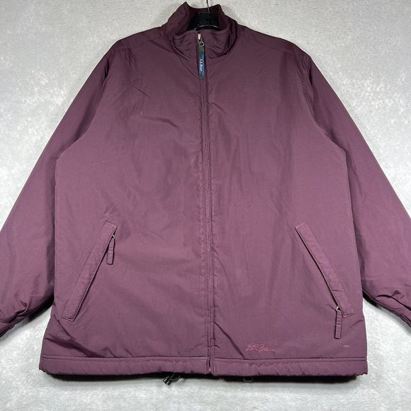 L.L. Bean Jacket Women's Size Large Purple Fleece Lined Full zip pockets - Picture 2 of 11